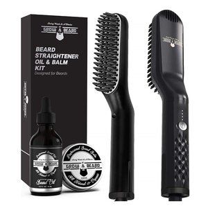 Beard Straightener Plus TWO Sets of Beard Balm & Oil